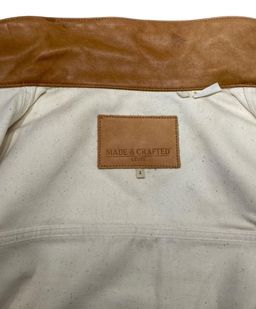 LEVI'S MADE&CRAFTED（リーバイスメイドクラフテッド）LEVI'S MADE&CRAFTED (リーバイスメイドクラフテッド) Ecru Denim TYPE II TRUCKER JACKET アイボリー×ブラウン サイズ:SIZE 2の古着・服飾アイテム