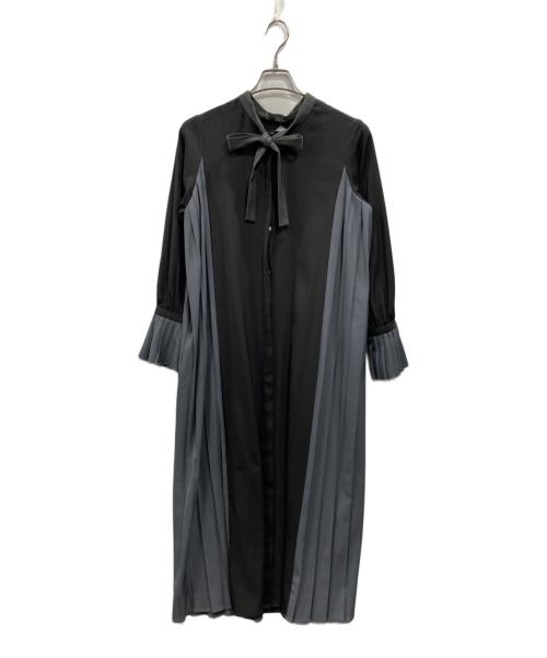 HARE（ハレ）HARE (ハレ) 2WAYサイドスリットプリーツワンピース ブラック×グレー サイズ:Fの古着・服飾アイテム