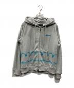 muta MARINE×acanthusムータマリン×アカンサス）の古着「Stencil Freedom Sleeve Zip-up Parka」｜グレー×ブルー