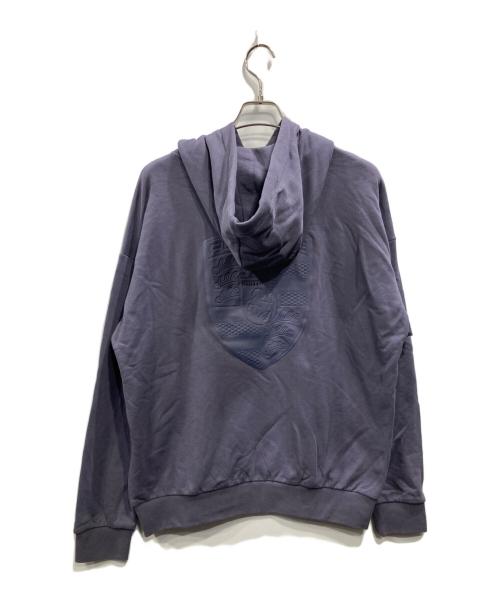 PORSCHE（ポルシェ）PORSCHE (ポルシェ) ロゴプリントフーディ パープル サイズ:US　Mの古着・服飾アイテム