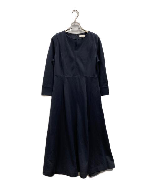 BALLSEY（ボールジィ）BALLSEY (ボールジィ) コットンアムンゼン フィット＆フレアワンピース ネイビー サイズ:36の古着・服飾アイテム