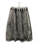 BLACK COMME des GARCONSブラックコムデギャルソン）の古着「20SS ケミカルウォッシュデニムスカート」｜グレー