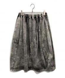 BLACK COMME des GARCONS（ブラックコムデギャルソン）の古着「20SS ケミカルウォッシュデニムスカート」｜グレー