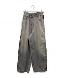 MAISON SPECIAL（メゾンスペシャル）の古着「Side-Tuck Cocoon Denim Pants(サイドタックコクーンデニムパンツ)」｜ブラック×グレー