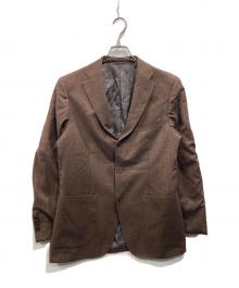 blazer's bank.com（ブレイザーズバンク）の古着「REDAファブリック 段返りジャケット（レダ ファブリック 段返り ジャケット」｜ブラウン