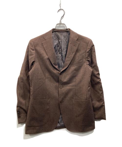 blazer's bank.com（ブレイザーズバンク）blazer's bank.com (ブレイザーズバンク) REDAファブリック 段返りジャケット（レダ ファブリック 段返り ジャケット ブラウン サイズ: 170-6Dropの古着・服飾アイテム