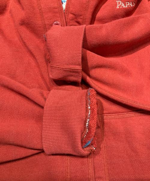 PAPAS（パパス）PAPAS (パパス) 裏起毛ボーダー パーカー レッド サイズ:48Mの古着・服飾アイテム