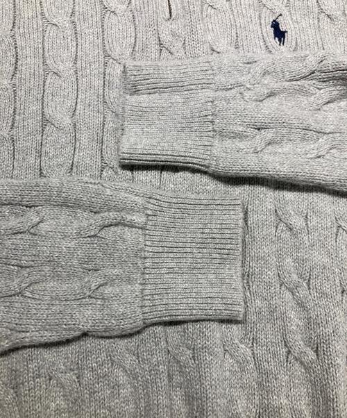 POLO RALPH LAUREN（ポロ・ラルフローレン）POLO RALPH LAUREN (ポロ・ラルフローレン) ケーブル編み ハーフジップセーター グレー サイズ:Mの古着・服飾アイテム