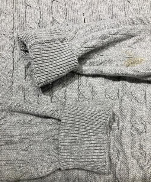 POLO RALPH LAUREN（ポロ・ラルフローレン）POLO RALPH LAUREN (ポロ・ラルフローレン) ケーブル編み ハーフジップセーター グレー サイズ:Mの古着・服飾アイテム