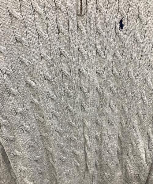 POLO RALPH LAUREN（ポロ・ラルフローレン）POLO RALPH LAUREN (ポロ・ラルフローレン) ケーブル編み ハーフジップセーター グレー サイズ:Mの古着・服飾アイテム