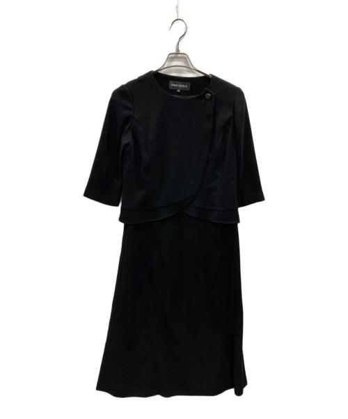 SOIR PERLE（ソワール ペルル）SOIR PERLE (ソワール ペルル) ジャケット×ワンピース セットアップ ブラック サイズ:9の古着・服飾アイテム