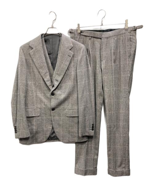 Brilla per il gusto（ブリッラ ペル イルグースト）Brilla per il gusto (ブリッラ ペル イルグースト) DORMEUIL グレンチェック ＋ オーバーペーン 3ピーススーツ グレー サイズ:SIZE 48 JK 肩43 身幅52 着丈72 袖61 PT W88 L74の古着・服飾アイテム
