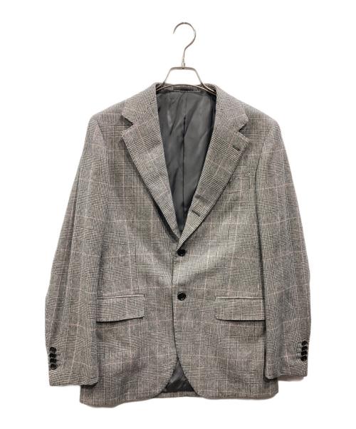 Brilla per il gusto（ブリッラ ペル イルグースト）Brilla per il gusto (ブリッラ ペル イルグースト) DORMEUIL グレンチェック ＋ オーバーペーン 3ピーススーツ グレー サイズ:SIZE 48 JK 肩43 身幅52 着丈72 袖61 PT W88 L74の古着・服飾アイテム