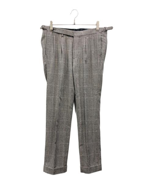 Brilla per il gusto（ブリッラ ペル イルグースト）Brilla per il gusto (ブリッラ ペル イルグースト) DORMEUIL グレンチェック ＋ オーバーペーン 3ピーススーツ グレー サイズ:SIZE 48 JK 肩43 身幅52 着丈72 袖61 PT W88 L74の古着・服飾アイテム