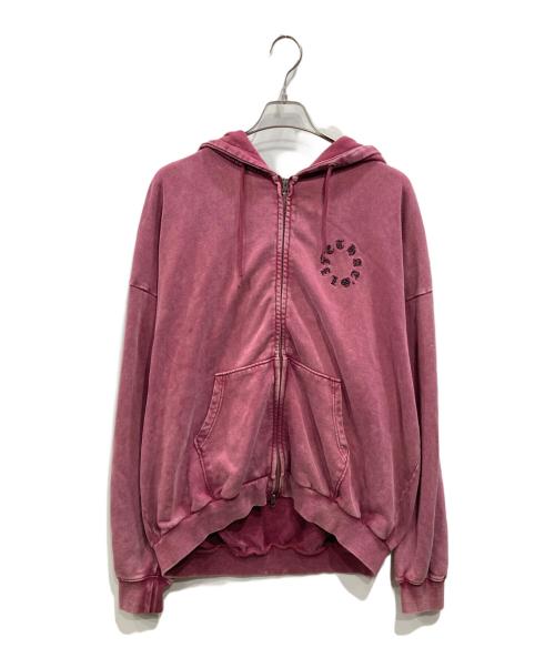 That's life（ザッツ ライフ）THAT'S Life (ザッツ ライフ) Vintage styles Circle logo zip hoodie レッド サイズ:Lの古着・服飾アイテム