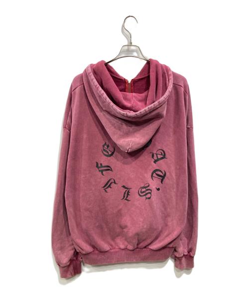 That's life（ザッツ ライフ）THAT'S Life (ザッツ ライフ) Vintage styles Circle logo zip hoodie レッド サイズ:Lの古着・服飾アイテム