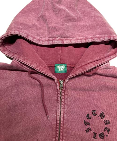 That's life（ザッツ ライフ）THAT'S Life (ザッツ ライフ) Vintage styles Circle logo zip hoodie レッド サイズ:Lの古着・服飾アイテム