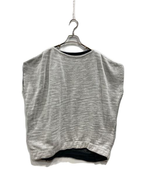 MM6 Maison Margiela（エムエムシックスメゾンマルジェラ）MM6 Maison Margiela (エムエムシックスメゾンマルジェラ) スウェットライク スリーブレストップス グレー サイズ:Sの古着・服飾アイテム