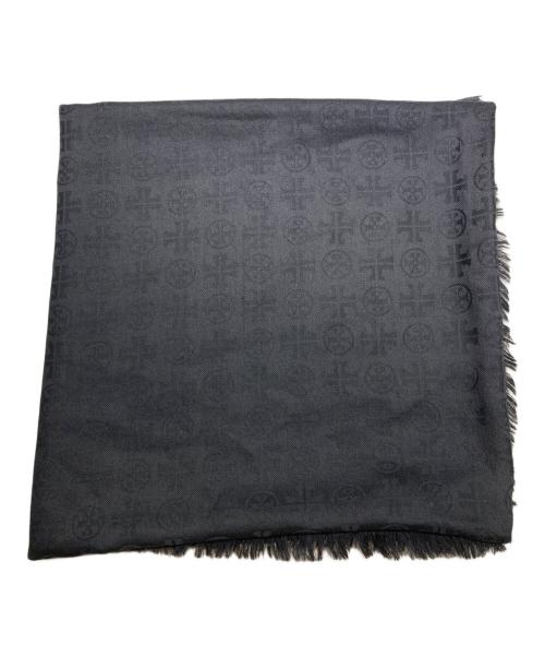 TORY BURCH（トリーバーチ）TORY BURCH (トリーバーチ) シルク混ストール ブラック サイズ:142cm×142cmの古着・服飾アイテム