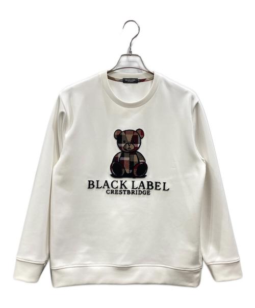 BLACK LABEL CRESTBRIDGE（ブラックレーベル クレストブリッジ）BLACK LABEL CRESTBRIDGE (ブラックレーベル クレストブリッジ) ハブラシベアースウェットシャツ ホワイト サイズ:Mの古着・服飾アイテム
