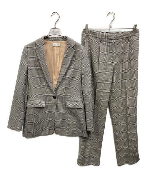 PLST（プラステ）PLST (プラステ) グレンチェック セットアップ グレー サイズ:ジャケットM/パンツLの古着・服飾アイテム