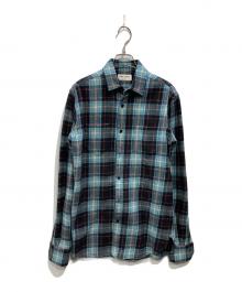 Saint Laurent Paris（サンローランパリ）の古着「ウール チェックシャツ」｜ブルー