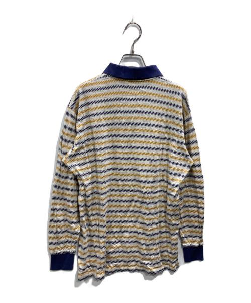 Christian Dior Sports（クリスチャン ディオールスポーツ）Christian Dior Sports (クリスチャン ディオールスポーツ) 総柄ポロシャツ イエロー×ネイビー サイズ:Ｌの古着・服飾アイテム