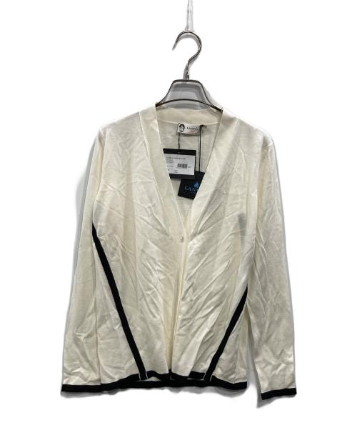 LANVIN（ランバン）LANVIN (ランバン) カーディガン ホワイト×ブラック サイズ:XSの古着・服飾アイテム