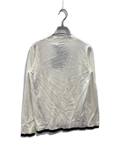 LANVIN（ランバン）LANVIN (ランバン) カーディガン ホワイト×ブラック サイズ:XSの古着・服飾アイテム