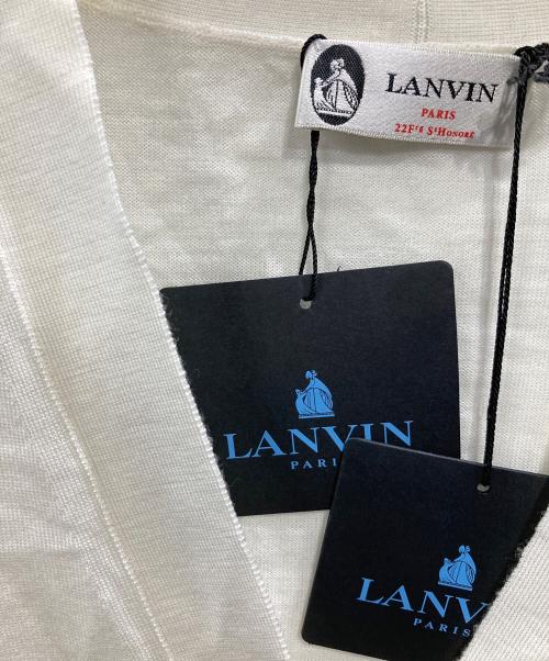 LANVIN（ランバン）LANVIN (ランバン) カーディガン ホワイト×ブラック サイズ:XSの古着・服飾アイテム
