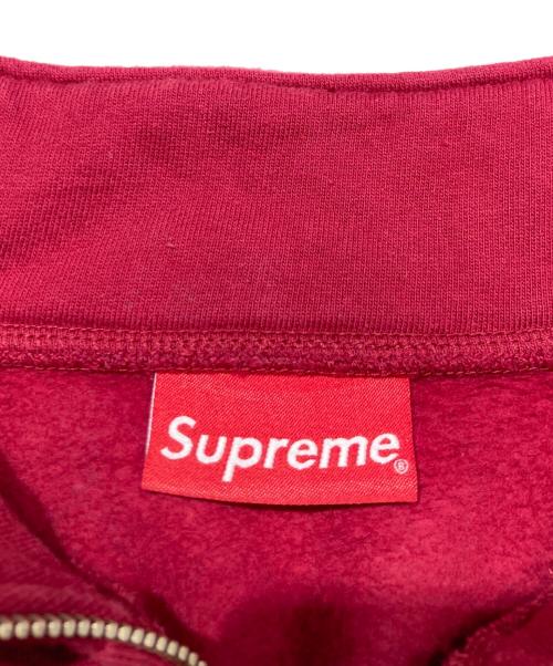 SUPREME（シュプリーム）Supreme (シュプリーム) Leopard Panel Half Zip Sweatshirt レッド×ブラック サイズ:Ｍの古着・服飾アイテム