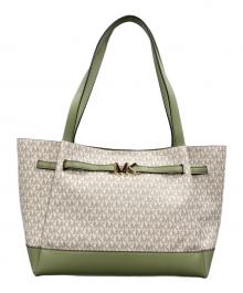 MICHAEL KORS（マイケルコース）の古着「MK シグネチャー リード ラージ ベルテッド トート」｜黄緑