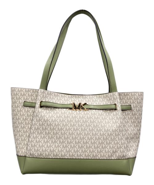 MICHAEL KORS（マイケルコース）MICHAEL KORS (マイケルコース) MK シグネチャー リード ラージ ベルテッド トート 黄緑の古着・服飾アイテム