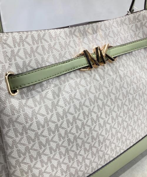 MICHAEL KORS（マイケルコース）MICHAEL KORS (マイケルコース) MK シグネチャー リード ラージ ベルテッド トート 黄緑の古着・服飾アイテム