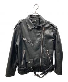 ZARA（ザラ）の古着「ダブルライダースジャケット」｜ブラック
