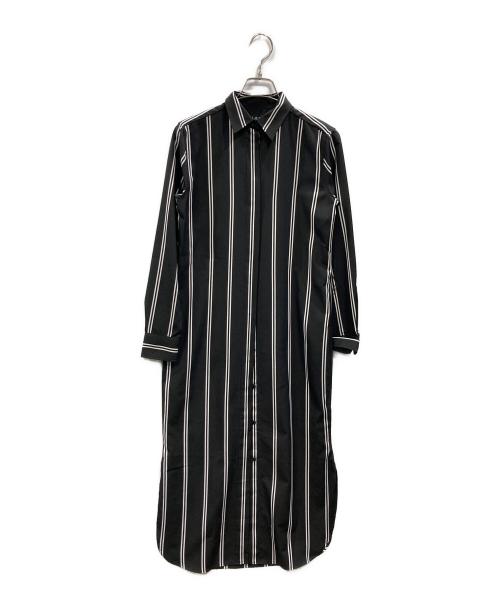 LAUREN RALPH LAUREN（ローレン ラルフ ローレン）LAUREN RALPH LAUREN (ローレン ラルフ ローレン) ストライプシャツワンピース ブラック サイズ:00の古着・服飾アイテム