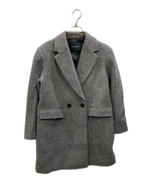 COACH（コーチ）COACH (コーチ) ウールダブルチェスターコート グレー サイズ:Sの古着・服飾アイテム