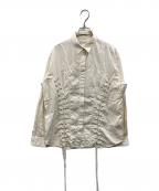 JOHN LAWRENCE SULLIVANジョン ローレンス サリバン）の古着「GROSGRAIN LACE-UP SHIRT」｜アイボリー