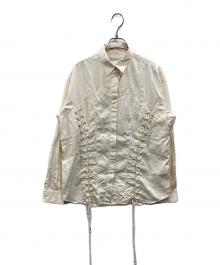 JOHN LAWRENCE SULLIVAN（ジョン ローレンス サリバン）の古着「GROSGRAIN LACE-UP SHIRT」｜アイボリー