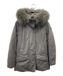 CAPE HORN（ケープホーン）の古着「ラクーンファー ダウンコート」｜グレー