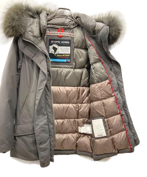 CAPE HORN（ケープホーン）CAPE HORN (ケープホーン) ラクーンファー ダウンコート グレー サイズ:40の古着・服飾アイテム