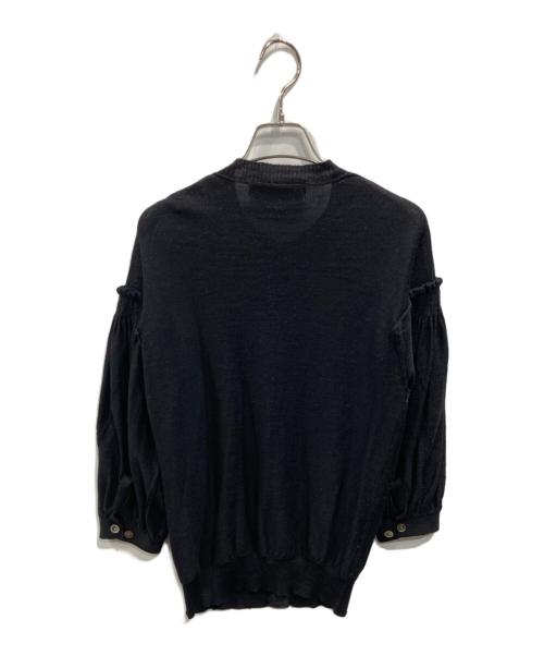 tricot COMME des GARCONS（トリココムデギャルソン）tricot COMME des GARCONS (トリココムデギャルソン) ギャザースリーブカーディガン ブラック サイズ:Mの古着・服飾アイテム