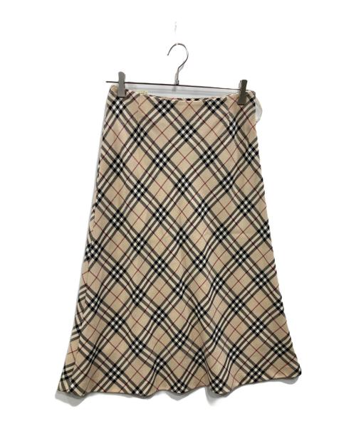 BURBERRY LONDON（バーバリーロンドン）BURBERRY LONDON (バーバリーロンドン) ノヴァチェック フレアスカート ベージュ サイズ:40の古着・服飾アイテム