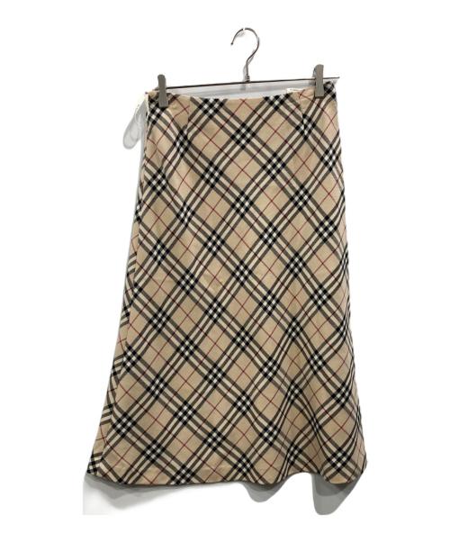 BURBERRY LONDON（バーバリーロンドン）BURBERRY LONDON (バーバリーロンドン) ノヴァチェック フレアスカート ベージュ サイズ:40の古着・服飾アイテム