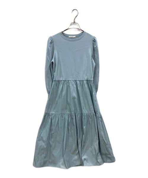 ANAYI（アナイ）ANAYI (アナイ) タフタドッキングティアードワンピース ブルー サイズ:38の古着・服飾アイテム