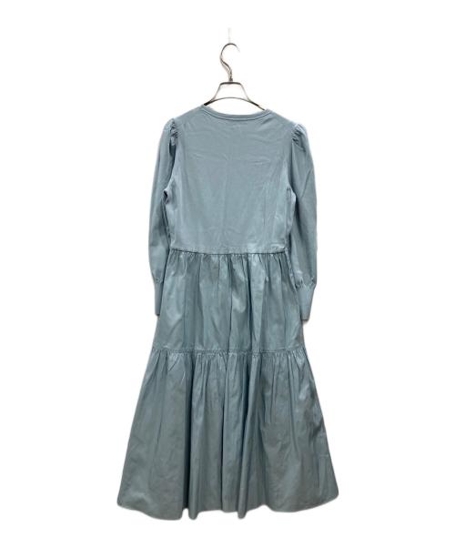 ANAYI（アナイ）ANAYI (アナイ) タフタドッキングティアードワンピース ブルー サイズ:38の古着・服飾アイテム