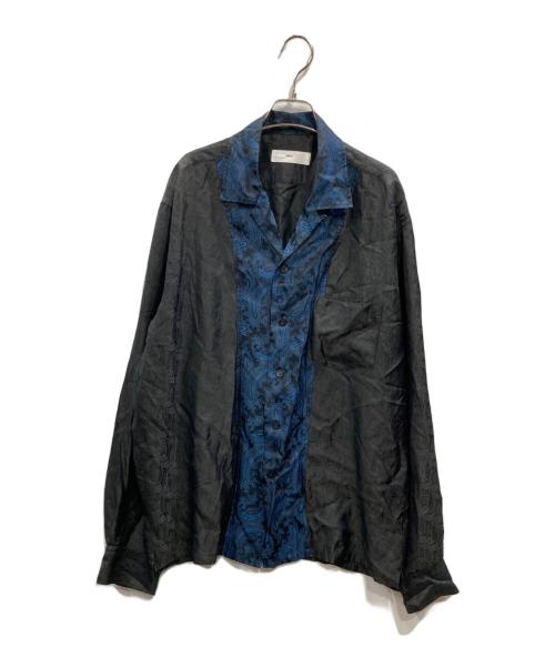 TOGA VIRILIS（トーガ ビリリース）TOGA VIRILIS (トーガ ビリリース) Paisley jacquard shirt ブラック×ブルー サイズ:48の古着・服飾アイテム