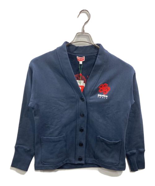 KENZO（ケンゾー）KENZO (ケンゾー) ドローンバーシティ刺繍ロゴカーディガン ネイビー サイズ:SIZE Sの古着・服飾アイテム