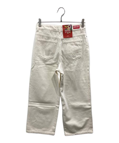 KENZO（ケンゾー）KENZO (ケンゾー) クロップドホワイトデニムパンツ ホワイト サイズ:SIZE 27の古着・服飾アイテム