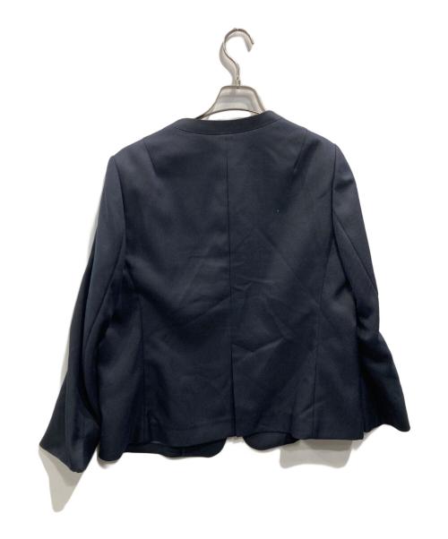 23区（ニジュウサンク）23区 (ニジュウサンク) 【洗える】ウールライクカルゼ ノーカラージャケット/ワイドパンツセットアップ ブラック サイズ:ジャケット：48/パンツ：50の古着・服飾アイテム